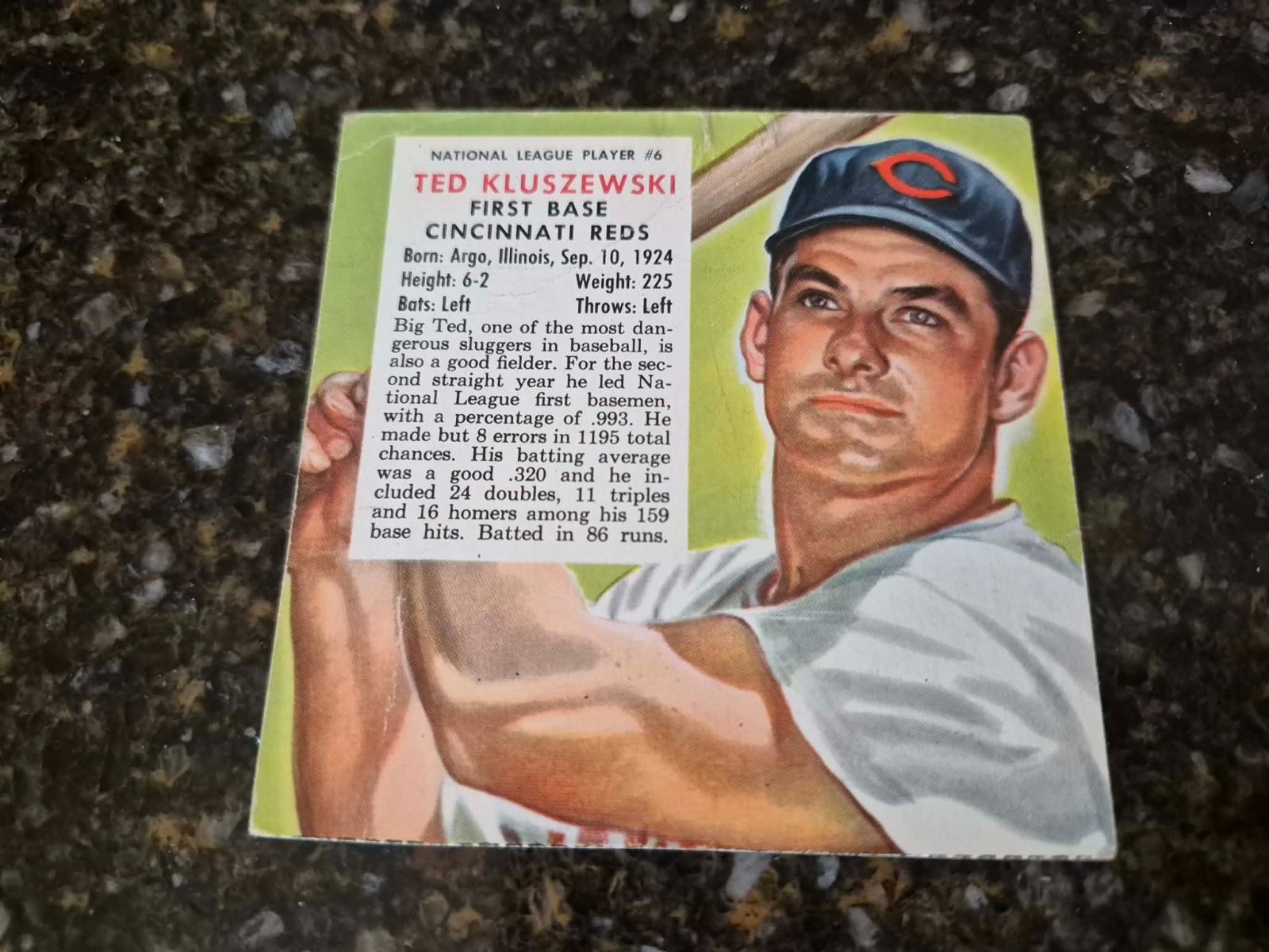 Ted Kluszewski #6 Baseball Cards 1953 Red Man Tobacco trading card — raw and PSA graded price guide