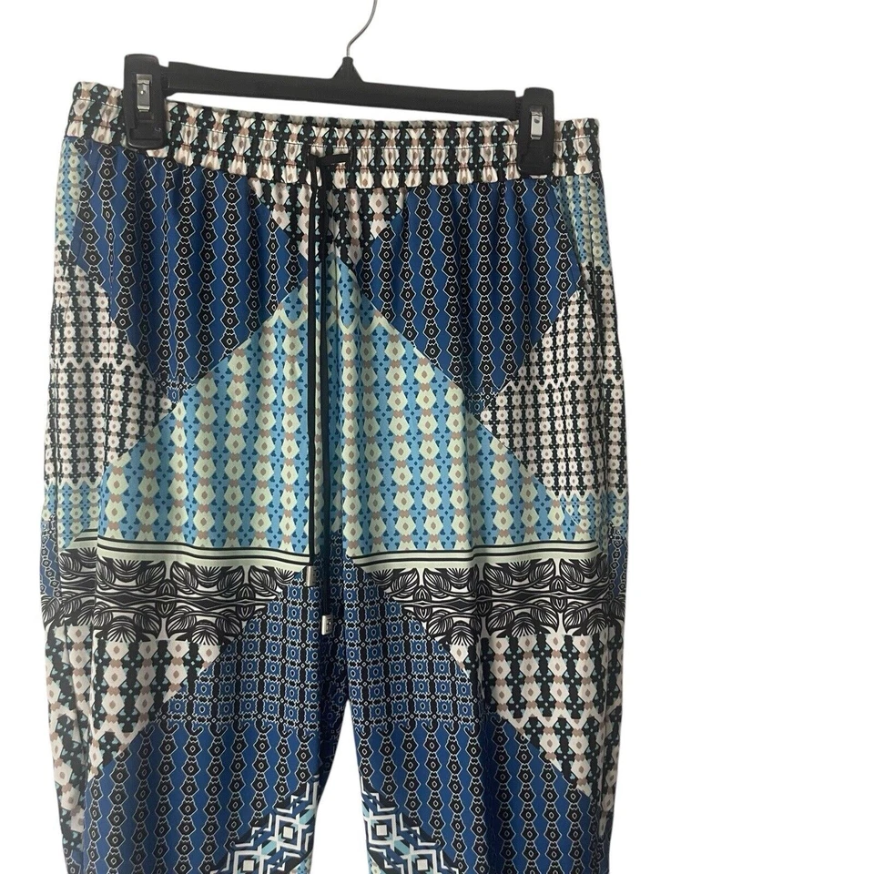 Calça de tornozelo Hale Bob feminina tamanho médio hippie patchwork padrão - Imagem 2 de 4
