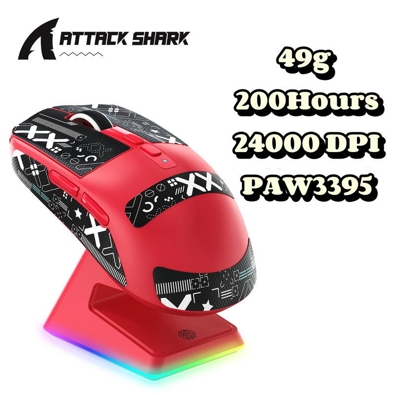 X6 Wireless Gaming Mouse with Changing Dock RGB 80Million Clicks TTC Lightweight