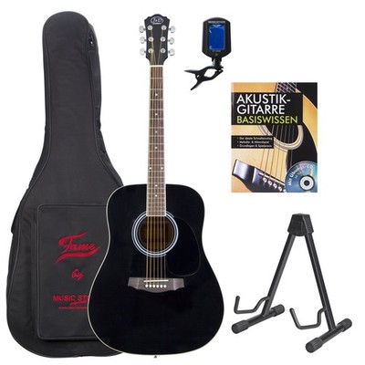 J&D D-80 BK 2 Westerngitarren Set, Dreadnought, Fichte, Agathis, Mahagoni, 20