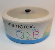 Memorex Music CD-R 80 min 700MB 40x Recordable Blank Discs 30 Pack- New
