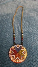 Handmade Seed Bead Medallion Pendant Necklace