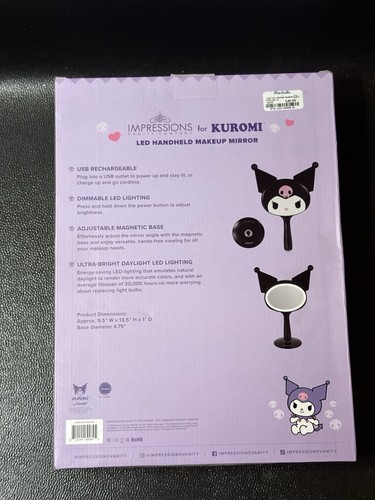 Impressions For Kuromic LED Hand Held Make Up Mirror Brand New In Box Sealed - Picture 2 of 6