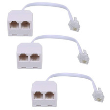 Phone Line Splitter RJ11 Male to Female Two Way Phone Line Splitter Converter RJ