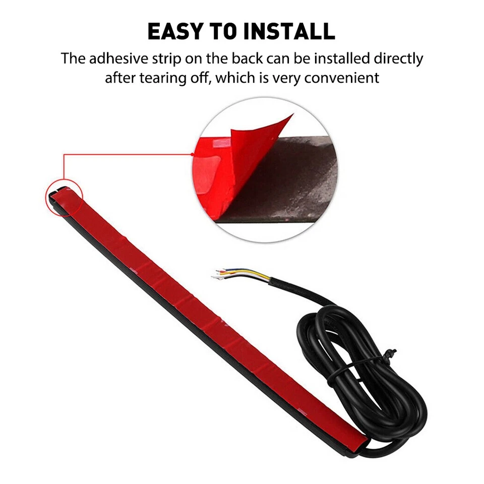 Strip Motorcycle Running LED Stop Brake Signal Tail Turn Light for Suzuki Honda - Image 3 of 4