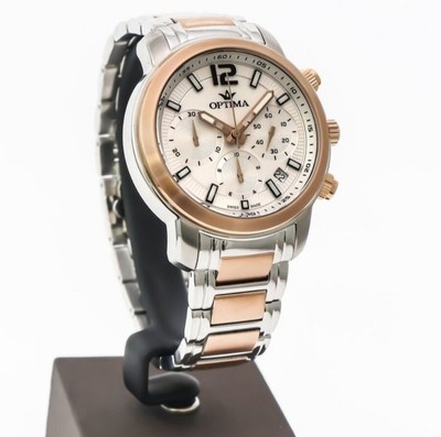 Optima  Swiss Chronograph Watch  OSC399-SR-1   Day Date Quartz