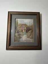 Vintage Sullivan's Milling Co Framed Decoupage Art Etched Frame Wall Deco