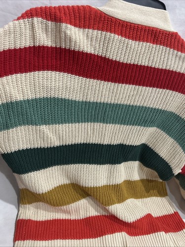 Disney Minnie Mouse Holiday Striped Cardigan Sweater Small 100% Organic Cotton - Picture 8 of 16