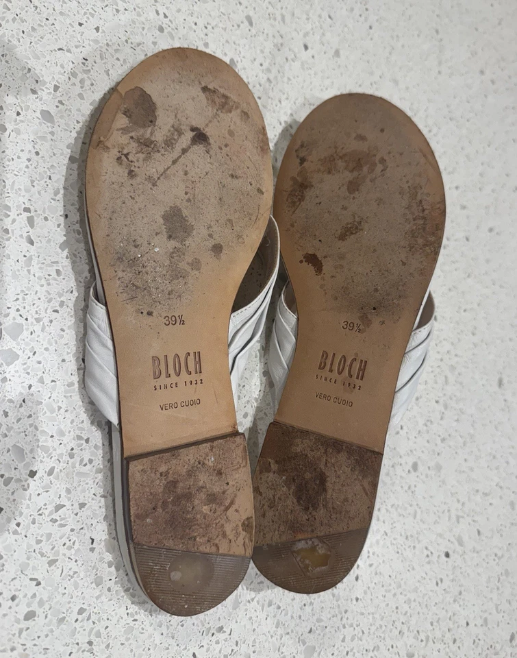 Chanclas Bloch Ballet Usadas en Excelente Condición Cuero Suave Blanco 39.5 Foto 3 de 4