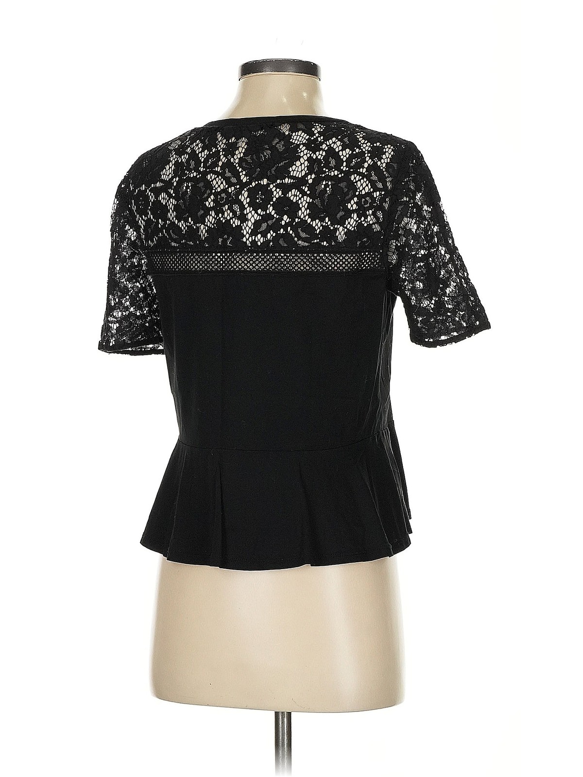 Rebecca Taylor Women Black Short Sleeve Top S - image 2