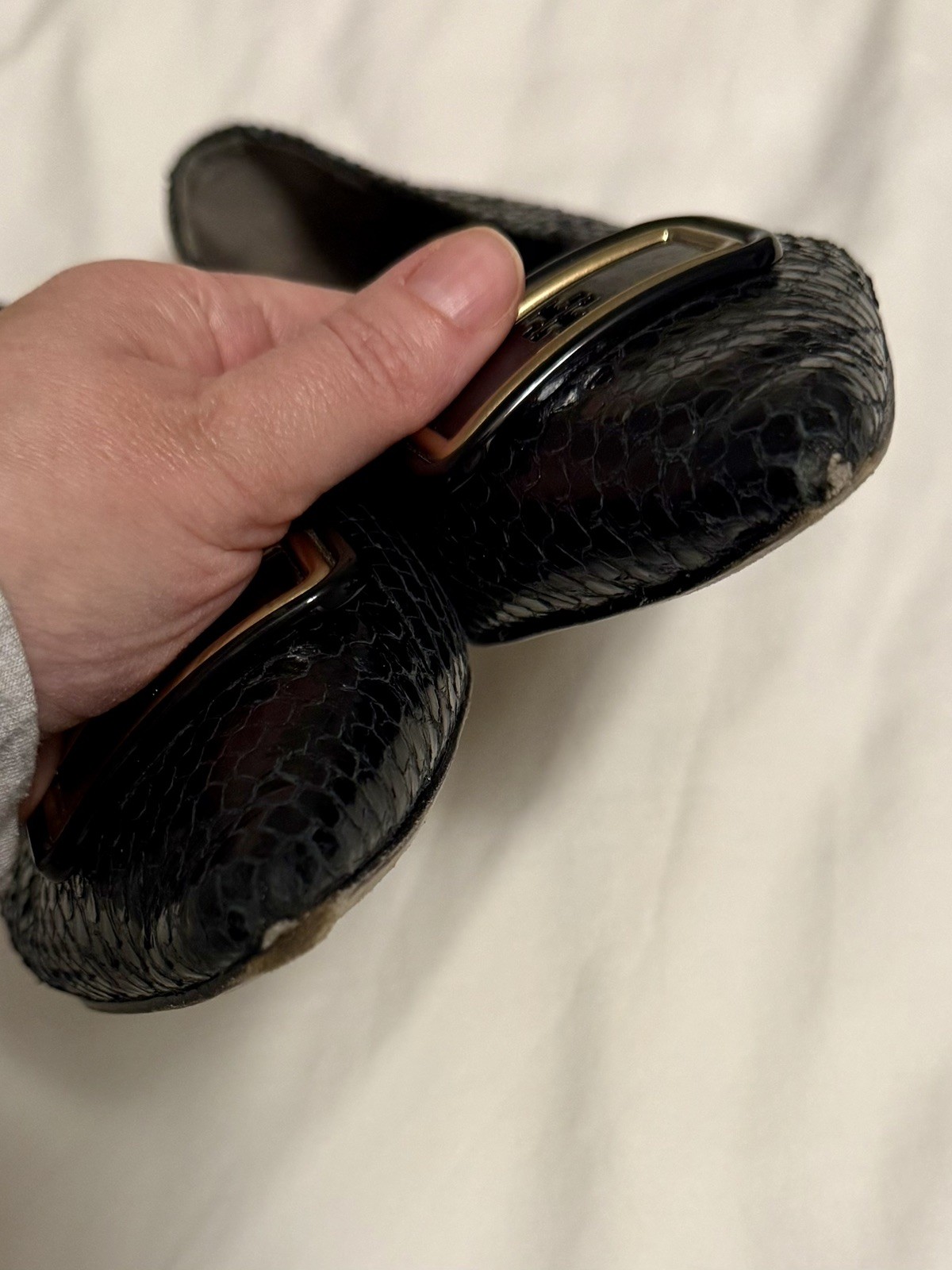 Tory Burch Georgia Pointer Toe Flat  in Snake Emb… - image 6