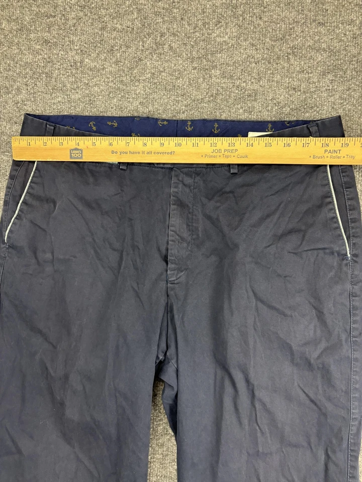 Hiltl Pants Mens 39x35 Navy Blue Contemporary Flat Front Dress Slacks Romania - Image 4 of 4