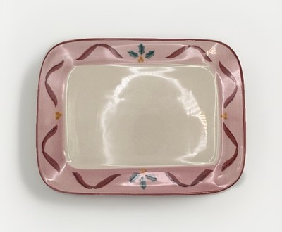 Hartstone Pottery Holly & Ribbon Tray Platter, 12''  1995 USA
