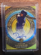 2022 Bowman Inception Prospect Auto Gold Foil Auto #/50 Dustin Harris #PA-DH