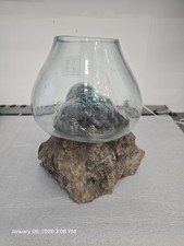 Handblown One Of-A-Kind Molten Glass Sculpture Fish Bowl Terrarium Trinket N15