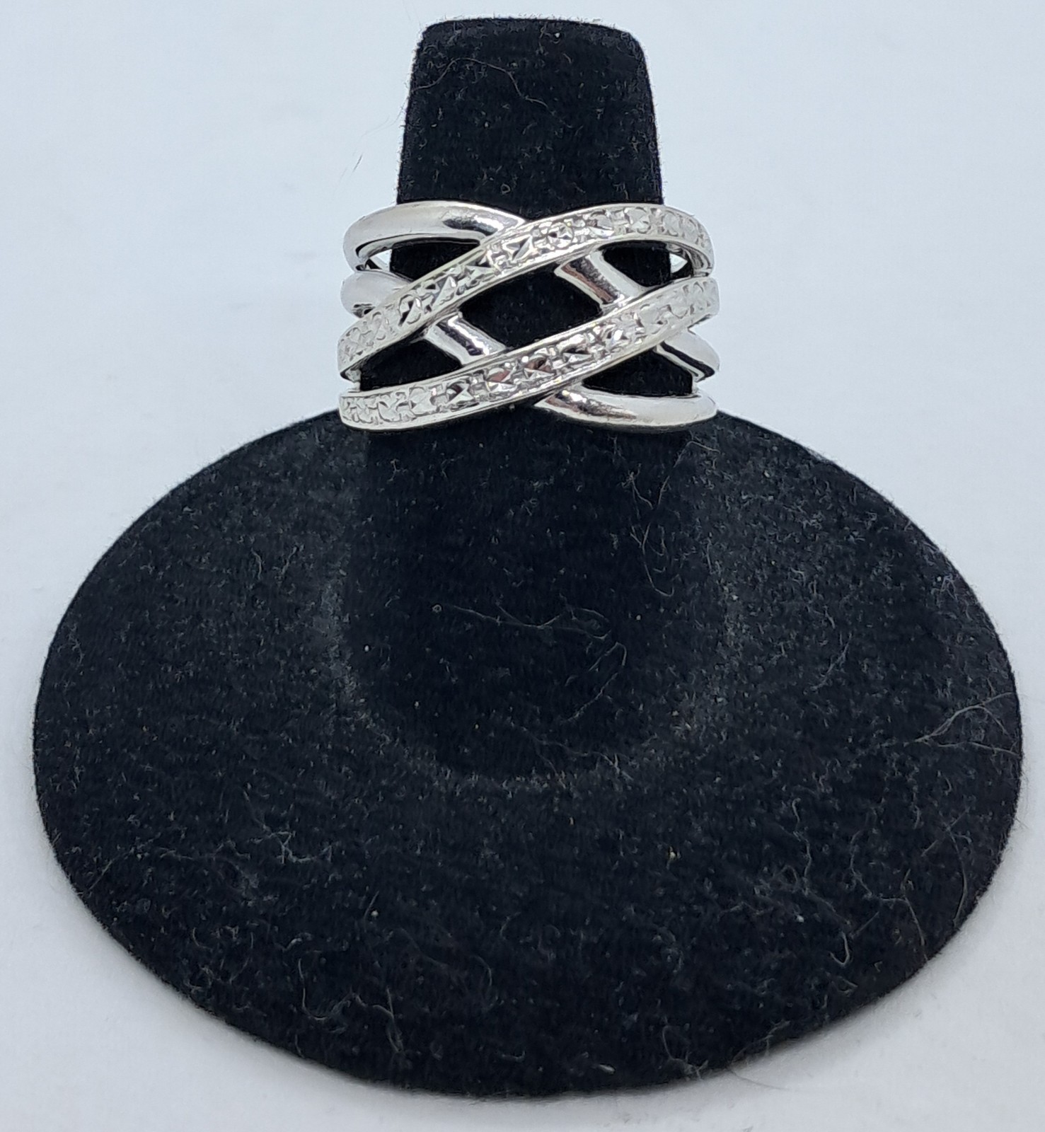 SIGNED MICHAEL ANTHONY SOLID 14K WHITE GOLD 4 STR… - image 2