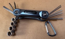 Stanley Multi-Tool Folding Hex Key Screwdriver Socket Set Keychain