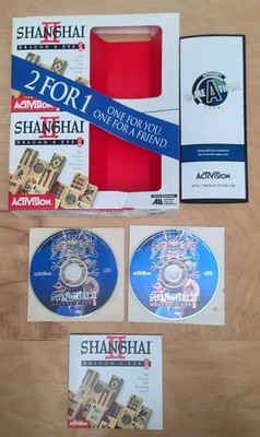Shanghai II Dragon's Eye PC Big Box Complete Activision 1990 Mahjong DOS Win95