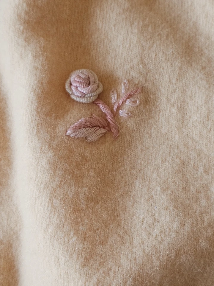 Suéter Cárdigan Vintage Años 50 Rosa Melocotón Bordado Con Cuentas,Leer Descripción  Foto 3 de 4