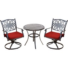 Hanover TRADDN3PCSW Traditions Aluminum Framed Outdoor Bistro Set