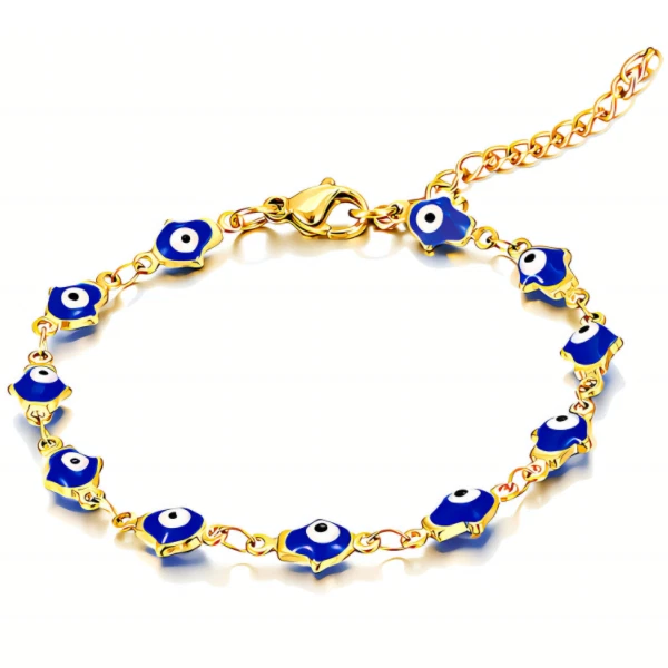 Bracciale Dito Malocchio Boho Vintage Per Donne – Portafortuna In Lega Dorata