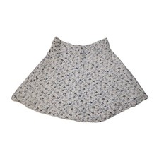 Abercrombie Kids White Blue Floral-Print Mini Flared Pull-On Lined Skirt Sz13/14