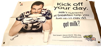 WES WELKER dairy GOT MILK poster 24'' x 36'' NEW ENGLAND PATRIOTS NFL w Grommets