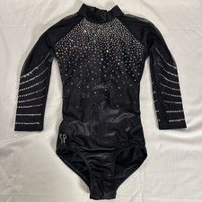 Sylvia P Team Wear Custom Rhinestone Competition 3/4 Sleeve Gymnastics Leotard