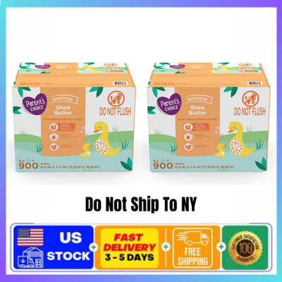 Parent's Choice Shea Butter Baby Wipes 1800 Count Bulk Pack Hypoallergenic