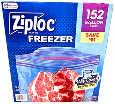 Ziploc Stay Open Design Gallon Freezer Bags 152 Count