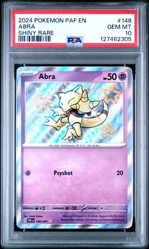 Pokémon SV Paldean Fates Shiny Abra Holo 148/091 PSA 10 GEM MINT Card