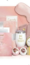 Woman's Spa Gift Box with Candle, Blanket, Wine Glass, Soap Slippers