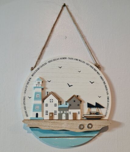Personalised Nautical Wooden Wall Plaque Beach Rustic Gift, New Home Present. - Picture 3 of 3