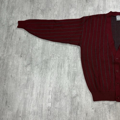 VTG 90S GAP PURE WOOL BUTTON FRONT STRIPED GRANDPA CARDIGAN PREPPY MENS M KNIT - Picture 5 of 7