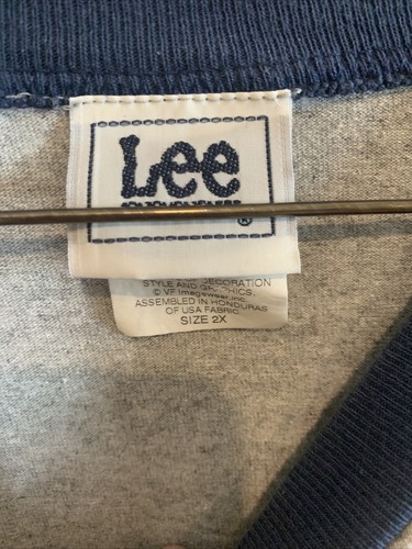 Camisa deportiva vintage Lee para hombre Chicago Cubs MLB manga corta azul gris 2X - Imagen 6 de 6