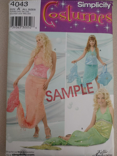 Simplicity Pattern 4043 Childs Girls Misses Mermaid Costumes All Sizes