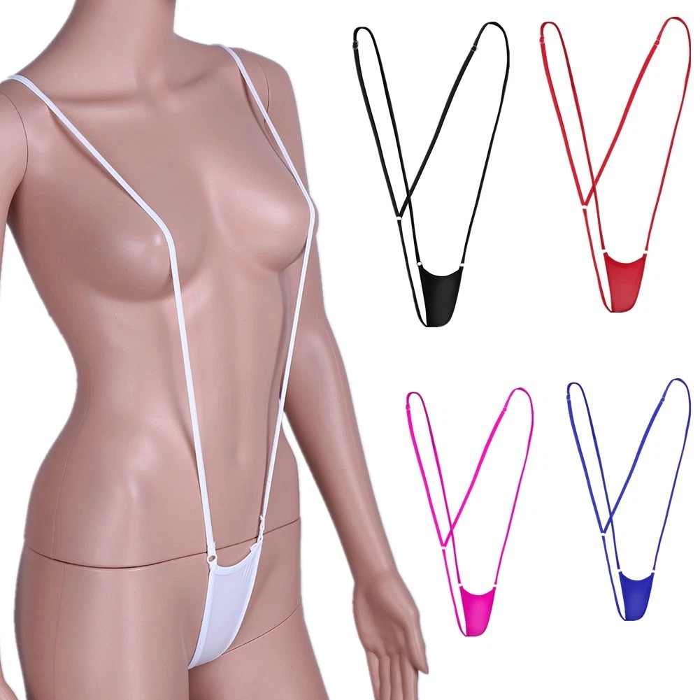 Women s Thong Leotard Bodysuit Teddy Hi Cut Bikini Underwear Slingshot Swimsuit