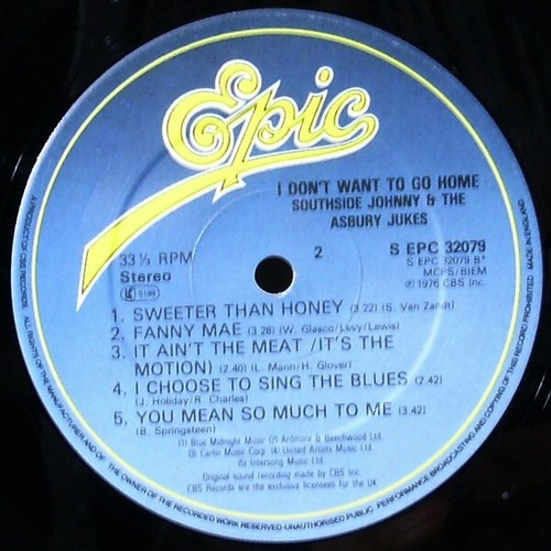 SOUTHSIDE JOHNNY & THE ASBURY JUKES ~ I Don't Want To Go Home ~ 1976 UK vinyl LP - Picture 4 of 4