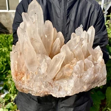 17.41LB Natural Clear Quartz White Crystal Cluster mineral specimen healing