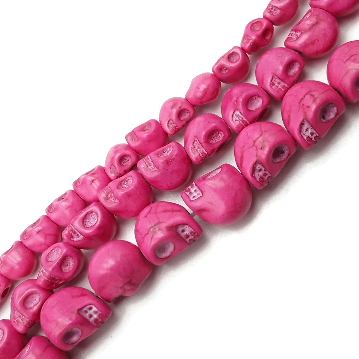 Pink Howlite Turquoise Skull Beads 6x8mm 8x10mm 10x12mm Strand
