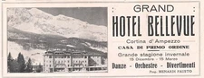ADVERTISEMENT 1925 GRAND HOTEL BELLEVUE CORTINA D'AMPEZZO MENARDI FAUSTO 