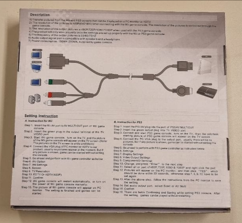 Wii / PS3 VGA Cable by MaxPlay – High-Quality Video Output to VGA Monitors or HD - Picture 4 of 5