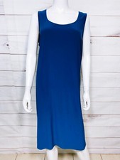 Catherines Womens Dress Size 0X Blue Round Neck Stretch Sleeveless Back Zip