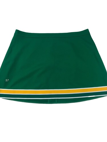 XXL Adult 2XL Cheerleader Cheer Uniform Skirt 37" Waist Green Gold NEW Sample - Picture 2 of 5