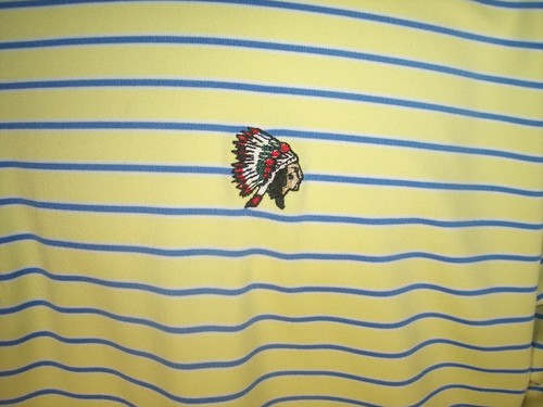 New Fairway & Greene Tech XL Yellow Poly/Spandex Golf Shirt Mystery Indian Logo - Picture 2 of 7