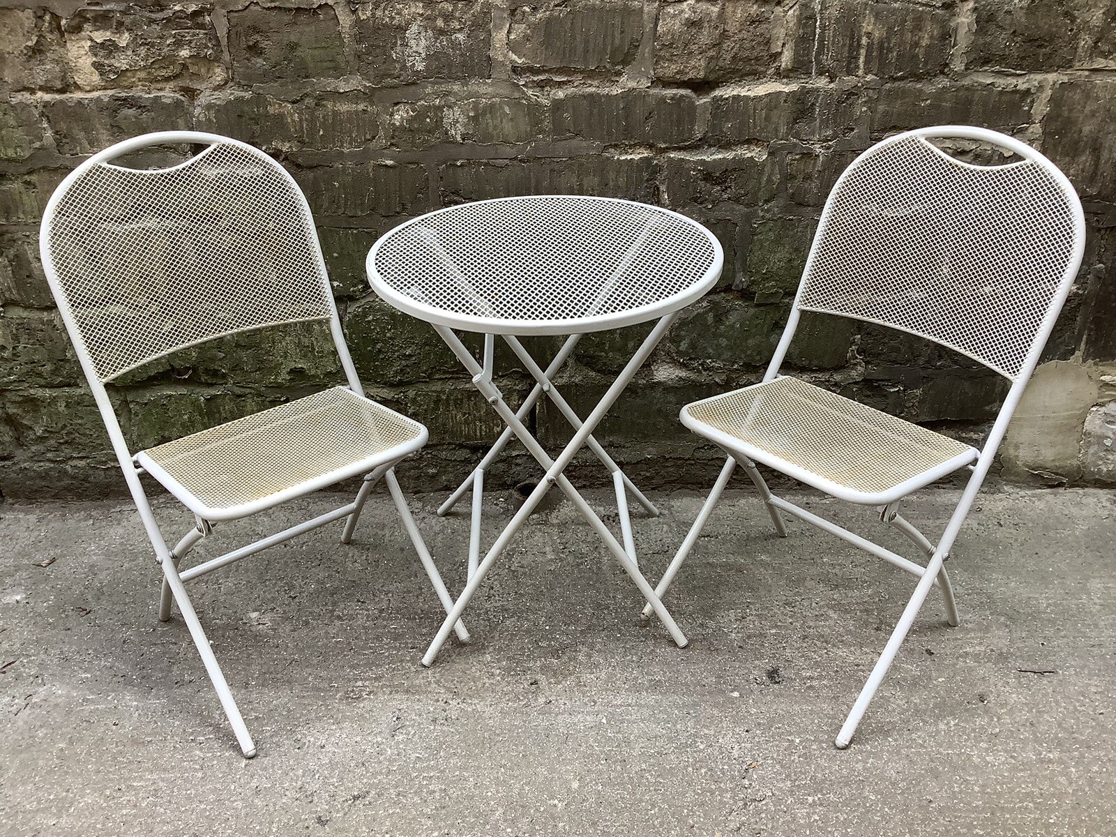 KETTLER METAL FOLDING GARDEN TABLE & 2 CHAIRS BISTRO SET eBay