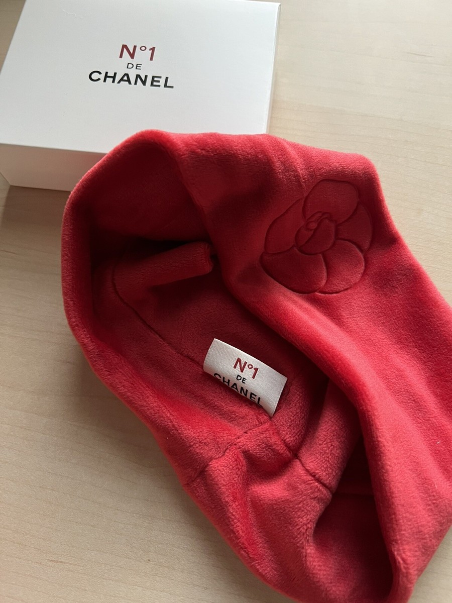 NIB Chanel No 1 Soft Camellia Logo Hair Band Headband Red