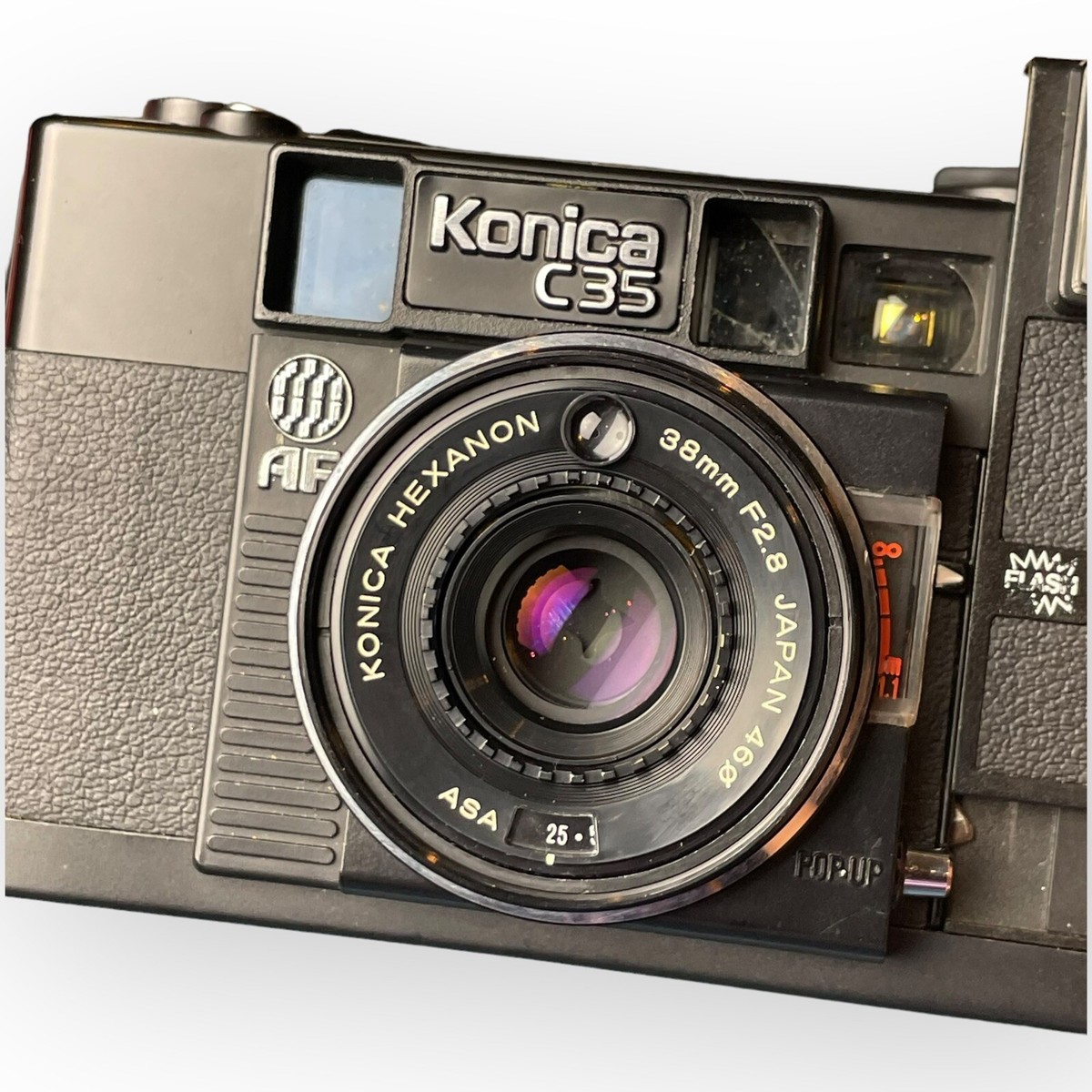 Konica Auto Focus C35 AF Hexanon 38mm f2.8 point & shoot In Case