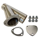 PFEEYPSS25 Proflow Exhaust 304 Stainless Steel Cut Out Y Pipe 2.5'', Cap Gasket