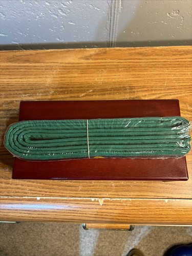 Martial Arts Green Double Wrap Black Stripe Belt Size 5 - Picture 3 of 9